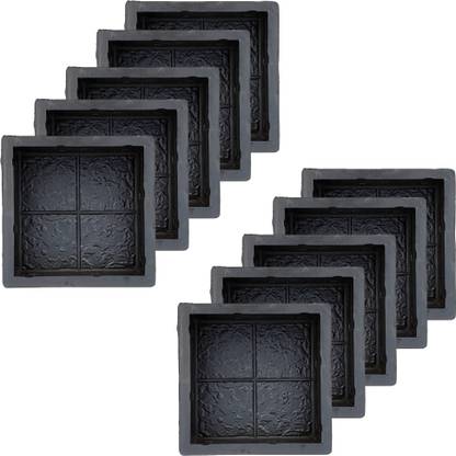 Reyal Black Rubber 8" X 8" FOUR SQUARE Paver Block mould(60mm)(Pack of 10) Column Cap & Base