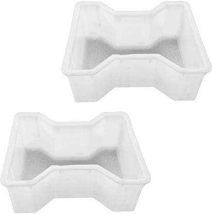 Reyal Lightweight Plastic Dumbell Paver Block mould(80mm) White (Pack of 2) Column Cap & Base