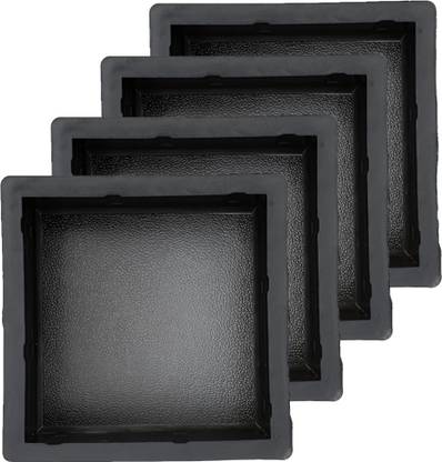 Reyal Black 8X8 Pebble Paver Mould |Interlocking Paver Mould (pack of 4) Column Cap & Base