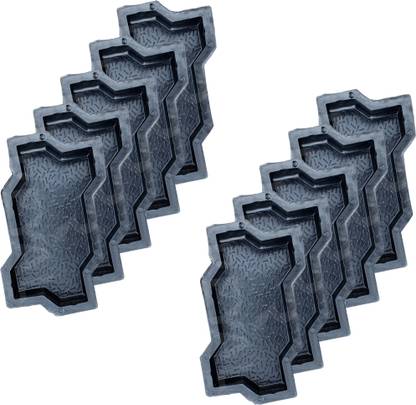 Reyal Black PVC Zigzag Paver Block Mould(60mm) Pack of 10 Column Cap & Base