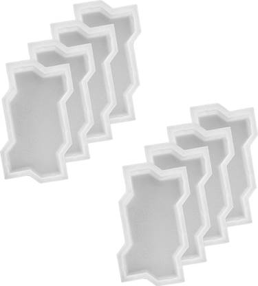 Reyal Plastic White Zigzag Paver Block Mould 60mm(Pack of 8) Column Cap & Base