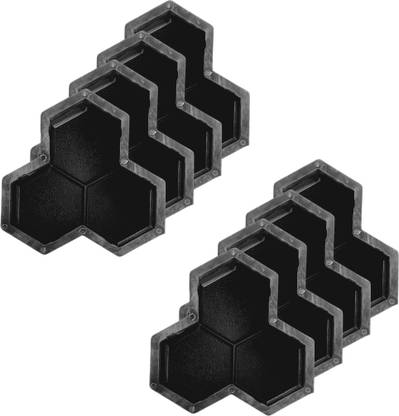 Reyal Black Trisul Paver Mould |Interlocking Paver Mould (pack of 8) Column Cap & Base