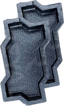 Reyal PVC Zigzag Paver Block Mould (Black) (Pack of 2) Column Cap & Base