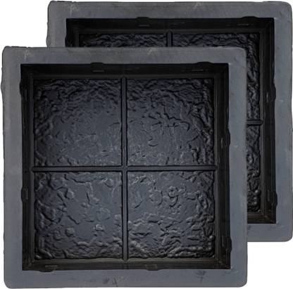 Reyal Black Rubber 8" X 8" FOUR SQUARE Paver Block mould(60mm) (Pack of 2) Column Cap & Base