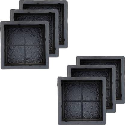Reyal Black 8X8 Four Square Paver Mould |Interlocking Paver Mould (pack of 6) Column Cap & Base
