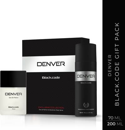 DENVER Black Code Deo 200 ml and Black Code Eau De Parfum 70 ml Deodorant Spray - For Men