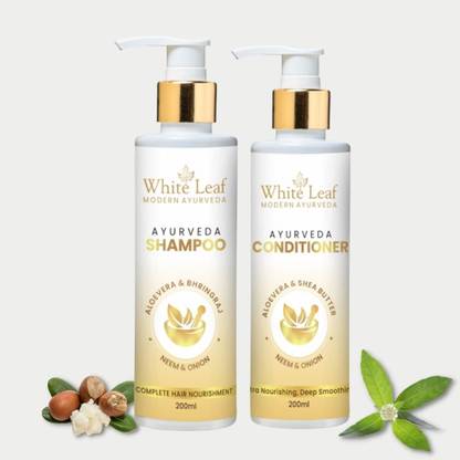 White Leaf Shampoo for Hair Growth, Hair Fall Control-With Red Onion Seed Conditioner
