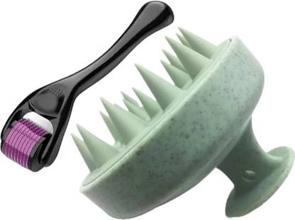 Kwaanie Derma Roller for Hair Growth | Soft Silicone hair Bristles Comb Scrubber