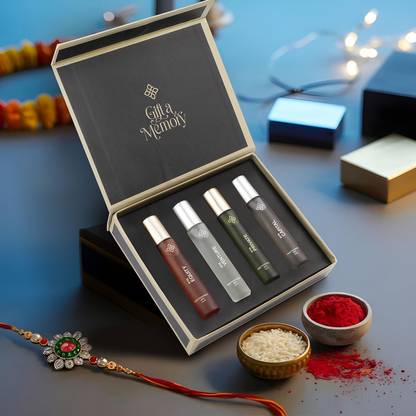 RIYA Gift a Memory Perfume with 2 Rakhi | 4Nx15 ml Long Lasting Fragrance for Men