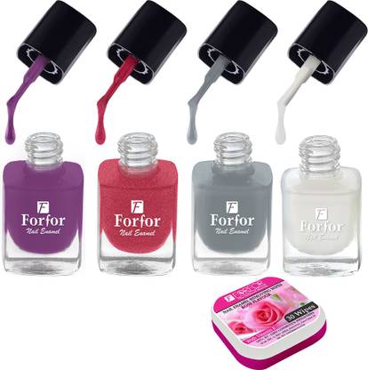 FOR FOR Perfect Stay Trendy Safe & Fast Dry ,Nail Art ,Glossy Finish Nail Polish Combo