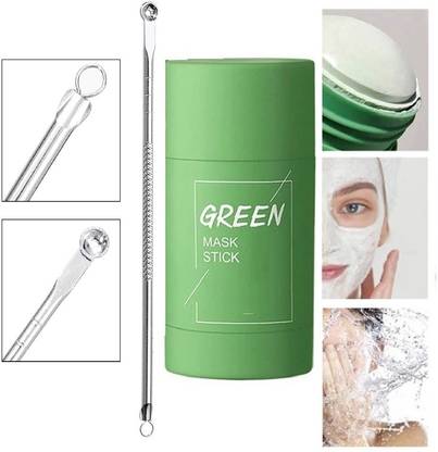 Yuency Blackhead remover Pimple Remover Tool & Green Tea Purifying Clay Stick Mask Oil Control