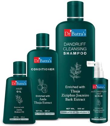 Dr Batra's Anti Dandruff Hair Serum - 125 ml, Conditioner - 200 ml, Hair Oil - 100 ml and Dandruff Cleansing Shampoo - 500 ml