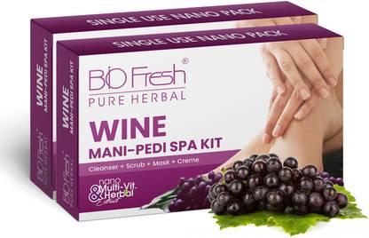 Biofresh Herbals Manicure Pedicure Wine Spa Kit with Herbal Extract Hand & Foot Care Kit