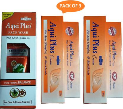 HAPDCO AQUI PLUS COMBO PACK ( 1 FACE WASH + 2 CREAM) (PACK OF 3)