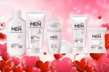 Oriflame Sweden NORTH FOR MEN ULTIMATE BALANCE SET OF 5 (FACE CLEANSER, SHOWER GEL, FACE CREAM, DEODORANT ROLL-ON & SOAP BAR)