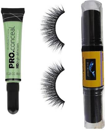 SEUNG NEW FACE MAKEUP COMBO CONTOUR STICK WITH EYELASH & GREEN COLOR CORRECTOR CONCEALER