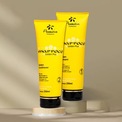 FLORACTIVE PROFISSIONAL Combo of Marroco Golden Plus Shampoo 250ml And Conditioner 250ml