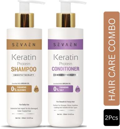 SEVAEN Keratin Smooth Shampoo And Conditioner Hair Care Combo Pack