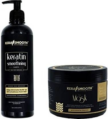 Kerasmooth Keratin Shampoo 500ml + Keratin Hair Mask 250 ml with Keratin Protein