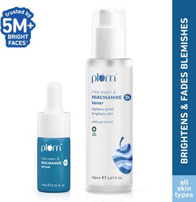 Plum 3% Niacinamide Face Toner(150ml)+10% Niacinamide Brightening Face Serum (10ml) Kit