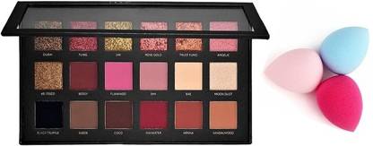 Ashyra Eyeshadow Palette 18 Color Makeup Palette + Beauty Blender Set Makeup Sponge