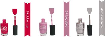 COCO The Cosmetic Company|Glossy Finish |Long Lasting |High Shine Nail Polish For Women|Pickin u up ,lovy dovy, Divine force