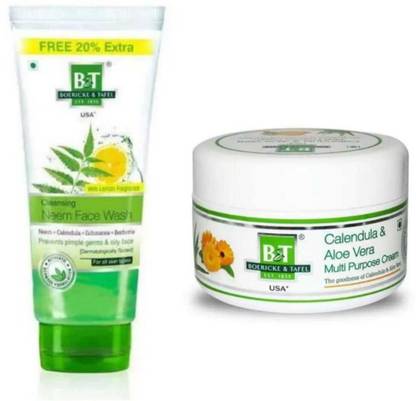 BT BOERICKE & TAFEL calendula aloe vera cream, neem cleansing face wash