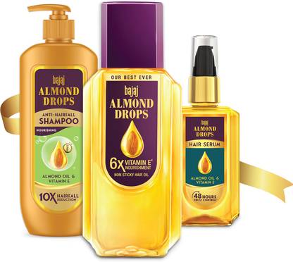 BAJAJ Hair nourishment kit Almond Oil 350 AD Shampoo 340 AD Serum 50
