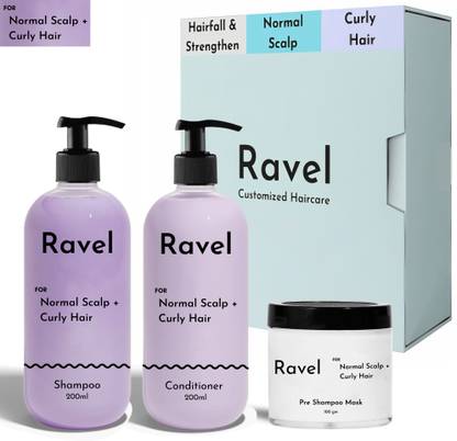 Ravel Hair Care For Normal Scalp & Curly Hair - Shampoo, Conditioner, Scalp Mask