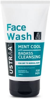 USTRAA Mint Cool - For Dry to Normal Skin | Removes Dirt & Dead Skin | NO SLS & PARABEN Face Wash
