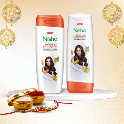 Nisha Shampoo (180 ml ) & Conditioner (180 ml) Combo for Smooth & Silky Hair Almond