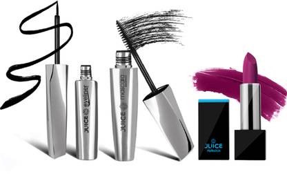 Juice LIQUID EYELINER - EL04, MASCARA-MS04 & PLUMFUL M-04 RICHSTICK COMBO | SWEATPROOF