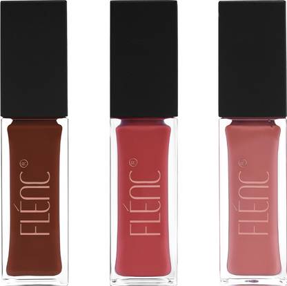 FLENC Flénc Ritzy Liquid Glossy Lipstick For Women Combo Pack of 3 (Washinton 10ML, Montreal 10ML & Miami 10ML)