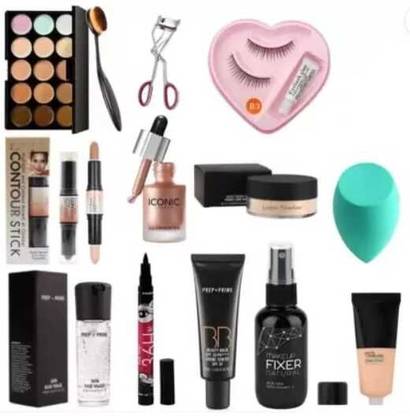 mkldsrh fixer primer foundation 36 h contour stick highlighter loose powder blender eyelash curler oval brush curler concealer palette