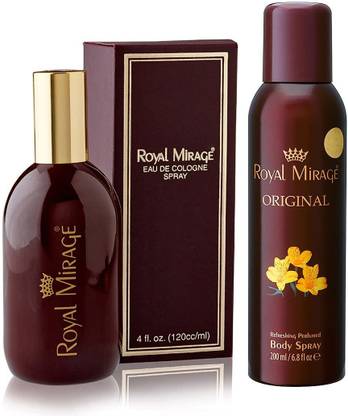 ROYAL MIRAGE Brown Perfume Eau de Cologne Classic Original, 120 ml | Set of 2