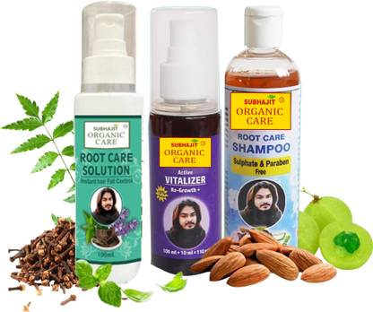 SUBHAJIT ORGANIC CARE Hair Care Combo Root Care Solution, Hair Vitalizer, Root Care Shampoo For Long & Strong Hair