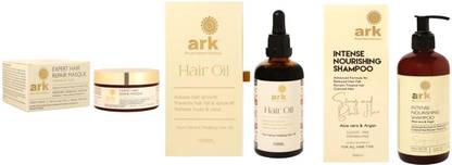 ARK Herbal Hair Oil And Hair Repair Masque And Hair Fall Control Shampoo Combo