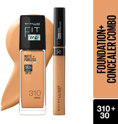 MAYBELLINE NEW YORK Perfect Matte Base Makeup Combo- Fit Me Concealer Shade 10 + Foundation, 310