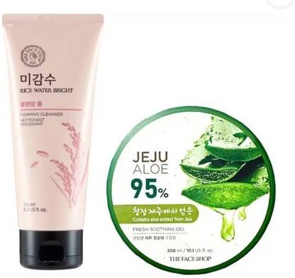 The Face Shop Rice Foam and Jeju Aloe Tub