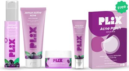 The Plant Fix Plix Jamun Actve Acne Kit, Toner, Facewash, Moisturizer & Spot Gel (FREE Acne Patch)