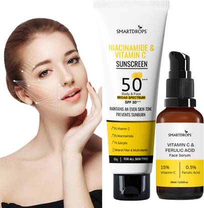 smartdrops Vitamin C Sunscreen & Face Serum SPF 50+++ | UVA & UVB Protection