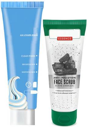 REIMICHI Anti Pollution Charcoal Face Scrub and gel texture ice cream face mask