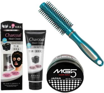 mkldsrh professional roller comb with super hold hair styler wax with charcoal peel off mask