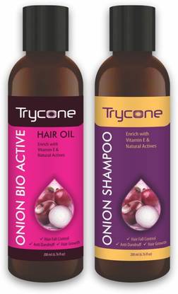 Trycone Onion Hair Growth Oil and Onion Shampoo, Combo Pack of 2 – 400 Ml