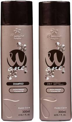 FLORACTIVE PROFISSIONAL W-ONE SHAMPOO AND 3 IN 1 CONDITIONER/MASK/LEAVE-IN (300ML Each) PACK (Combo)