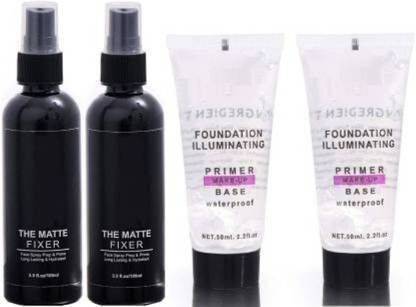 YELGO Face Makeup Combo set of 2 Makeup fixer and 2 Primer Makeup Base