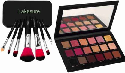 lakssure Multi Shades ROSE GOLD Eyeshadow Palette With SET OF 7 EYE MAKEUP BRUSH SET /EYESHADOW BRUSH/ EYELINER BRUSH/FOUNDATION BRUSH