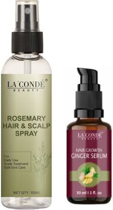 La'Conde Rosemary Water | Hair Spray For Regrowth 100ml & Hair Growth Ginger Serum 30ml