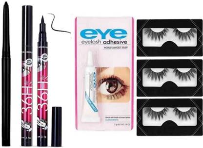 mkldsrh 36 h sketch eyeliner with 3 eyelashes and eyelashes glue with eyebrow pencil