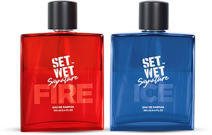 SET WET Fire & Ice Perfume for Men, Woody & Citrusy Long Lasting Perfume, Pack of 2 Eau de Parfum  -  200 ml
